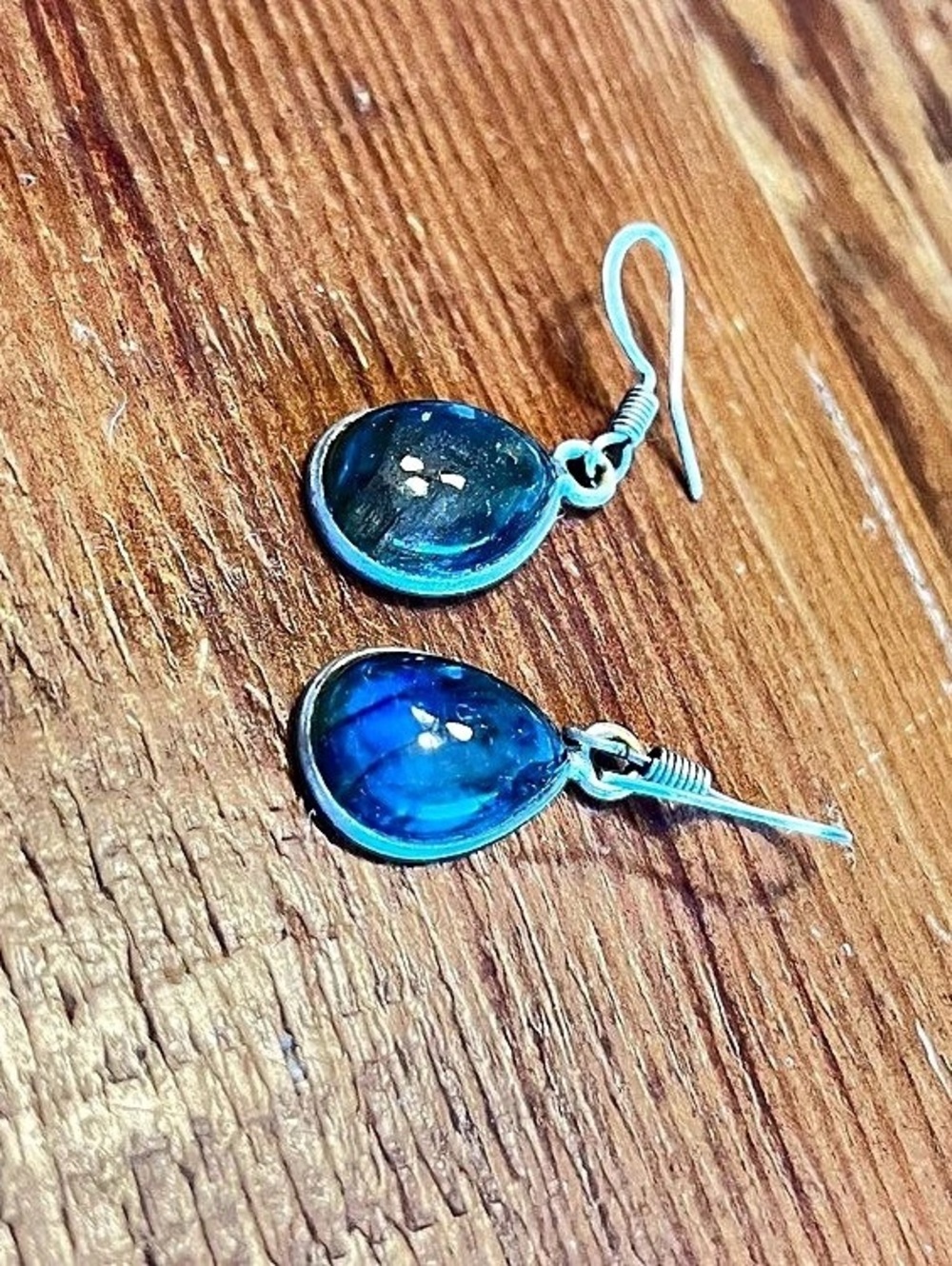 Labradorite Drop Earrings With Sterling Silver hooks Like New